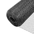 VOUNOT - Grillage a poule avec fils 13mm en PVC gaine gris 1x50M - vignette