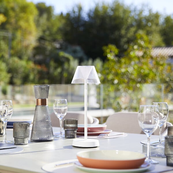 LUMISKY - Lampe de table sans fil BEVERLY blanc H34cm - large
