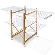 VOUNOT - Sechoir a linge etendoir deluxe pliable Grande capacite sechage style bois blanc - vignette