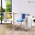 VOUNOT - Sechoir a linge etendoir deluxe pliable Grande capacite sechage style bois blanc - vignette