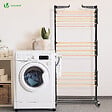 VOUNOT - Sechoir a linge etendoir pliable 3 niveaux style bois noir - vignette