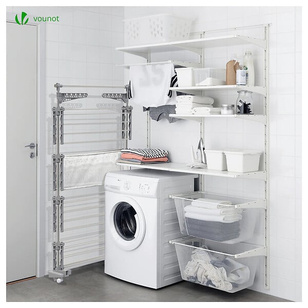 VOUNOT - Sechoir a linge etendoir ailes pliables 4 niveaux avec maille - large