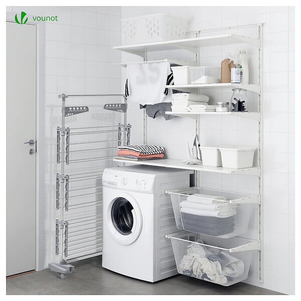 VOUNOT - Sechoir a linge etendoir pliable ailes pliables 3 niveaux - large