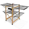 VOUNOT - Sechoir a linge etendoir deluxe pliable Grande capacite sechage style bois noir - vignette