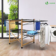 VOUNOT - Sechoir a linge etendoir deluxe pliable Grande capacite sechage style bois noir - vignette