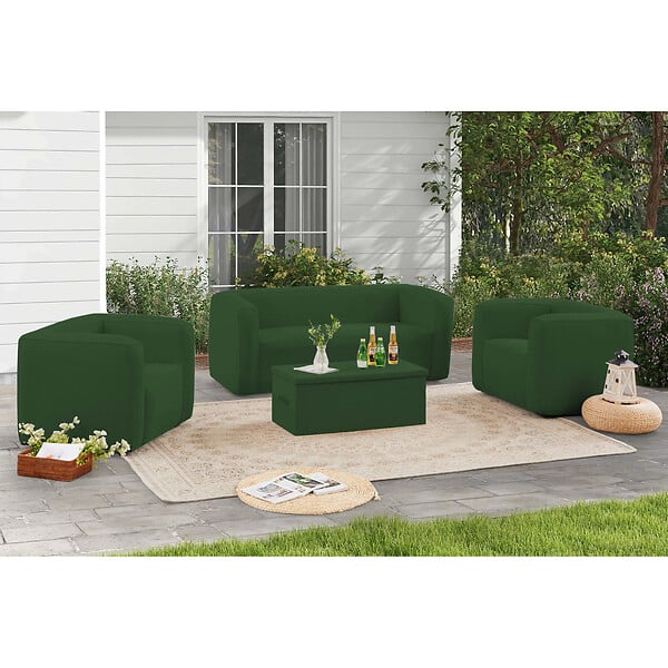 TERRACOTTA - Table coffre - Ouverture sur le dessus - Intérieur et extérieur - Couleur Vert - large