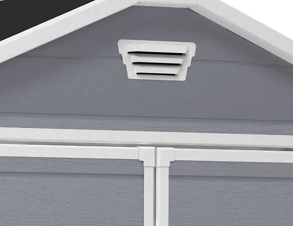 KETER - Abri de jardin en résine Manor 46 S - Gris et blanc - L.130xH.198xP.192cm - large