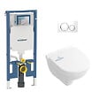 GEBERIT - Duofix Pack Bâti-support + Cuvette suspendue + Abattant  + Plaque de déclenchement (SLIM-O.NOVO49-C) - vignette