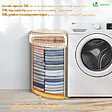 VOUNOT - Panier a linge en bambou d’angle avec couvercle 58L - vignette