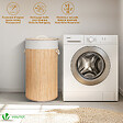 VOUNOT - Panier a linge en bambou rond avec couvercle 58L - vignette