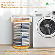 VOUNOT - Panier a linge en bambou rond avec couvercle 58L - vignette