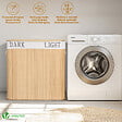 VOUNOT - Panier a linge en bambou rectangulaire triple compartiments avec couvercle 150L - vignette