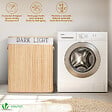 VOUNOT - Panier a linge en bambou rectangulaire double compartiments avec couvercle 100L - vignette