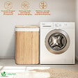 VOUNOT - Panier a linge en bambou rectangulaire avec couvercle 72L - vignette