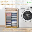 VOUNOT - Panier a linge en bambou rectangulaire avec couvercle 72L - vignette