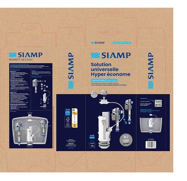 SIAMP - Ensemble chasse universel double volume - 3/6 L - Silencieux - large