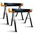 BRICK - Lot de 2 tréteaux d atelier métalliques pliables et téléscopiques - Charge max 1180kg - vignette
