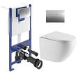 VILLEROY & BOCH - ViConnect Pro S Pack WC bâti-support + WC sans bride Swiss Aqua Technologies + abattant SoftClose + plaque (VCNFUSIONTQ2CH) - vignette