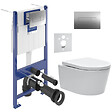VILLEROY & BOCH - ViConnect Pro S Pack WC bâti Villeroy & Boch + WC sans bride Swiss Aqua Technologies + abattant + plaque (VICONSAT2CHSET) - vignette