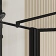 AURLANE - Paroi de Douche avec Volet Pivotant 100+40x195cm - Verre 8mm Anticalcaire - Motifs et Profilés Noir - vignette