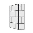AURLANE - Paroi de Douche avec Volet Pivotant 100+40x195cm - Verre 8mm Anticalcaire - Motifs et Profilés Noir - vignette