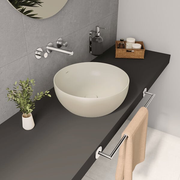 VITRA - Vasque ronde recyclée VitrA Outline compact beige mat 41x41 cm - large