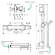 HANSGROHE - Pack mitigeur douche thermostatique Ecostat Comfort + Barre Unica S Puro + flexible + Pommeau Pulsify S bronze brossé - vignette