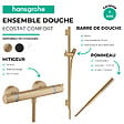 HANSGROHE - Pack mitigeur douche thermostatique Ecostat Comfort + Barre Unica S Puro + flexible + Pommeau Pulsify S bronze brossé - vignette