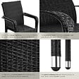 TECTAKE - Chaise en résine tressée GIRONA avec une capacité de charge de 120 kg noir - vignette