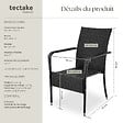 TECTAKE - Chaise en résine tressée GIRONA avec une capacité de charge de 120 kg noir - vignette