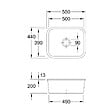 VILLEROY ET BOCH - Evier 1 bac Villeroy et Boch Cisterna 60C Pure Black CeramicPlus - vignette