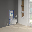 VILLEROY ET BOCH - Pack WC sans bride  Subway 2.0 abattant frein de chute + bâti-support sol et mur+ plaque Chromé mat + Tabouret - vignette