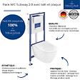 VILLEROY ET BOCH - Pack WC sans bride  Subway 2.0 abattant frein de chute + bâti-support sol et mur+ plaque blanche + Tabouret blanc - vignette