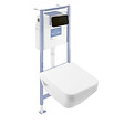 VILLEROY ET BOCH - Pack WC suspendu sans bride Architectura Twistflush [e³] rectangle + bâti-support sol et mur + plaque noir - vignette