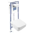 VILLEROY ET BOCH - Pack WC suspendu sans bride Architectura Twistflush [e³] rectangle+bâti-support sol et mur+plaque chrome brillant - vignette