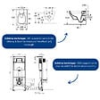 VILLEROY ET BOCH - Pack WC suspendu sans bride Architectura Twistflush [e³] rectangle+bâti-support sol et mur+plaque chrome brillant - vignette