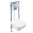 VILLEROY ET BOCH - Pack WC suspendu sans bride Architectura Twistflush [e³] rectangle + bâti-support sol et mur + plaque chrome mat - vignette