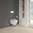 VILLEROY ET BOCH - Pack WC sans bride  Subway 2.0 abattant frein de chute + bâti-support sol et mur + plaque Chromé + Tabouret - vignette
