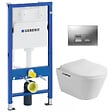 GEBERIT - Pack WC Bati-support Geberit Duofix UP100 + WC sans bride Lucco Avva avec fixations invisibles + Abattant softclose + Plaque - vignette