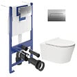 VILLEROY & BOCH - ViConnect Pro S Pack WC Bâti Villeroy & Boch + WC Swiss Aqua Technologies Brevis sans bride et fixations invisibles + Plaque - vignette
