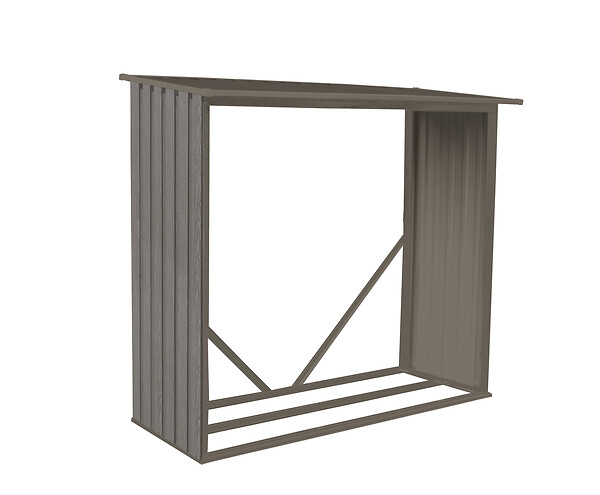 CHALET & JARDIN - Bûcher métal Bois vieilli 625 - Gris - L.182xH.160xP.75cm - large