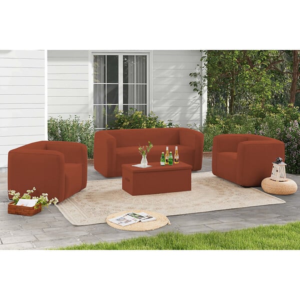 TERRACOTTA - Fauteuil gonflable - Intérieur et extérieur - Couleur Terracotta - large