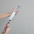 HANSGROHE - Pommeau de douche Pulsify E 100 EcoSmart chromé + flexible de douche 1,25 m Metaflex chromé - vignette