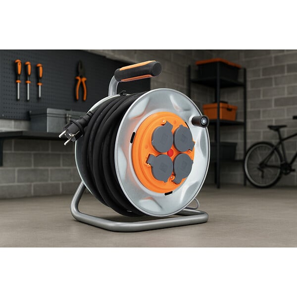 ZENITECH - Enrouleur de chantier IP44 4 prises 16A 3G2,5mm² 25m - orange - Zenitech - large