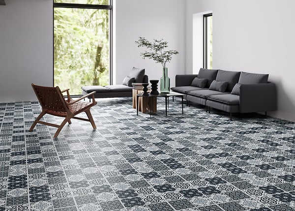 HOMELIKE - Dalle PVC adhésive motif Carreau ciment - large