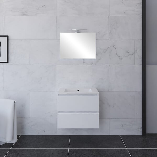 Meuble de salle de bain Sorros - Blanc - L60cm - large