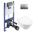 VILLEROY & BOCH - ViConnect Pro S Pack WC bâti Villeroy & Boch + WC sans bride Villeroy & Boch + abattant Duroplast + plaque (VICONTARCHI3-2CH) - vignette