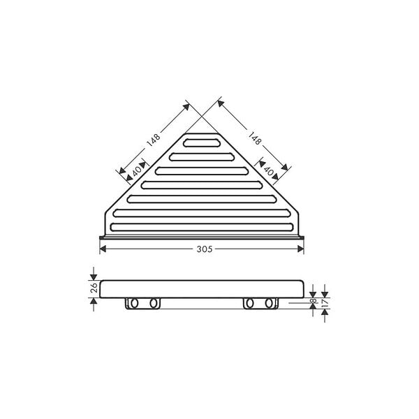 HANSGROHE - Tablette d'angle aspect doré poli AddStoris - large