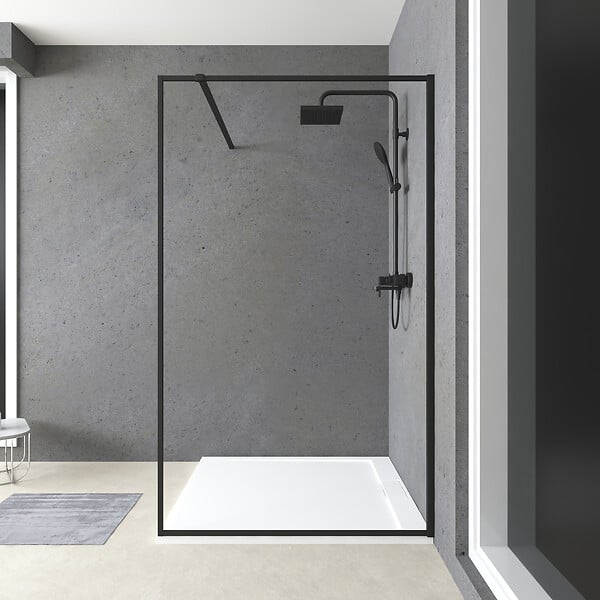 Paroi de douche noir 120 cm - large