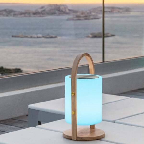 LUMISKY - Lampe enceinte bluetooth multicolore WOODY PLAY H37cm - large